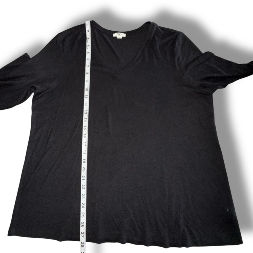 NZT by NIC+ZOE V-Neck Sweet Dreams Long Sleeve Top - XXL Black - Picture 10 of 12